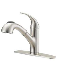 Kitchen Faucet Single Handle Pullout Stainless Steel Finish