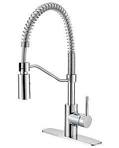 Kitchen Faucet Single Handle Spring Pull Down Chrome Finish