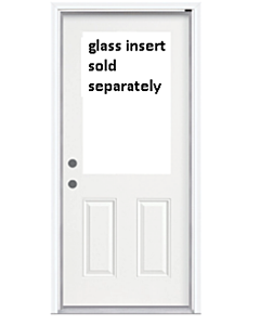 Steel Door 32" Right Hand Inswing Vinyl Clad, 4-5/8" Frame with 23X37 Cutout