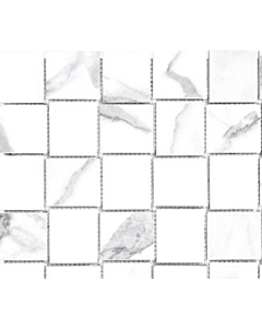 2 x 2 Mayfair Statuario Venato Basketweave Mosaic