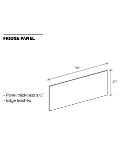Refrigerator End Panel - White Shaker - 3/4"W x 96"H x 27"D