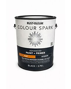 Rust-Oleum Colour Spark Exterior Paint + Primer – Black (Flat) 3.78L