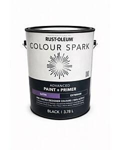 Rust-Oleum Colour Spark Exterior Paint + Primer &ndash; Black (Satin) 3.78L
