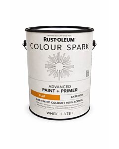 Rust-Oleum Colour Spark Exterior Paint + Primer &ndash; White (Flat) 3.78L