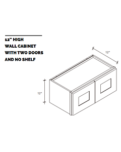 30" Wall Cabinet - White Shaker - 30"W x 12"H x 12"D