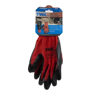 Knitted Polyester Gloves with Black Nitrile PU Palm – XL