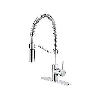 Kitchen Faucet Single Handle Spring Pull Down Chrome Finish