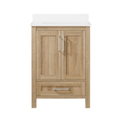 Ove Decors Kansas 24" White Oak Vanity - With White Top & Sink