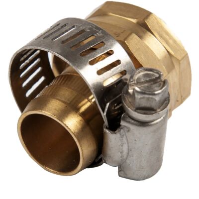 3/4" Brass Female Hose End Replacement with Clamp