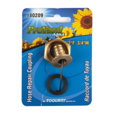 Brass Hose Coupling – 1/2" Female x 3/4" Male