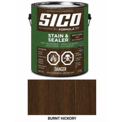 SICO Formula 77 Semi-Transparent Stain & Sealer – Burnt Hickory – 3.78 L