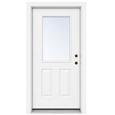 MDW 36" x 80" Steel Exterior Door – Left Hand Inswing – 6 5/8" Composite Frame – Half Lite