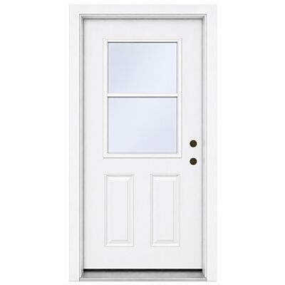 MDW 36" x 80" Steel Exterior Door – Left Hand Inswing – 6 5/8" Composite Frame – Half Lite Vented