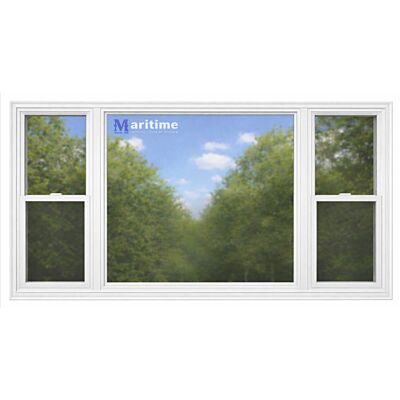 Maritime Door & Window 95" x 54" White Quarter-Half-Quarter Single Hung Window