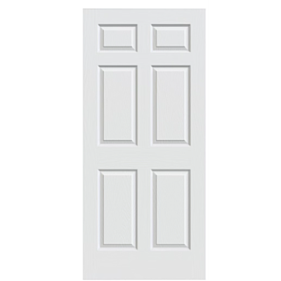 28" Colonial 6-Panel Textured Interior Door Slab – Primed White