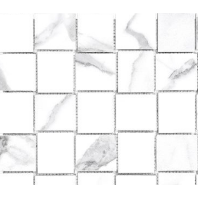 2 x 2 Mayfair Statuario Venato Basketweave Mosaic