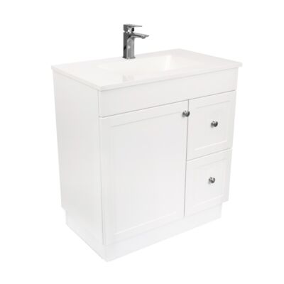 Presenza 30" White Shaker Bathroom Vanity with Ceramic Top – Single Hole – Pre-Assembled