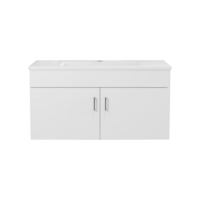 Presenza 30" White Wall-Mount Bathroom Vanity with Ceramic Top – Single Hole – Pre-Assembled