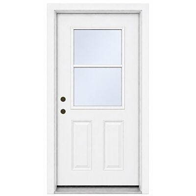 MDW 36" x 80" Steel Exterior Door – Right Hand Inswing – 6 5/8" Composite Frame – Half Lite Vented