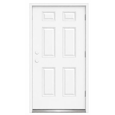 MDW 32" x 80" 6 Panel Steel Exterior Door – Right Hand Outswing – 4 5/8" Composite Frame
