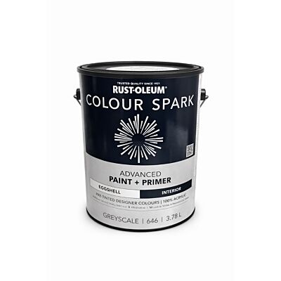 Rust-Oleum Colour Spark Interior Paint + Primer – Greyscale (Eggshell) 3.78L
