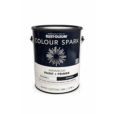 Rust-Oleum Colour Spark Interior Paint + Primer – White Cotton (Eggshell) 3.78L