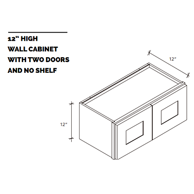 36" Wall Cabinet - White Shaker - 36"W x 12"H x 12"D